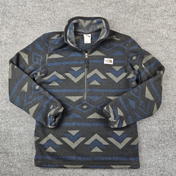 The North Face Gordon Lyons Novelty 1/4 Zip Sweater Mens S Fleece Pullover Aztec - Picture 1 of 7
